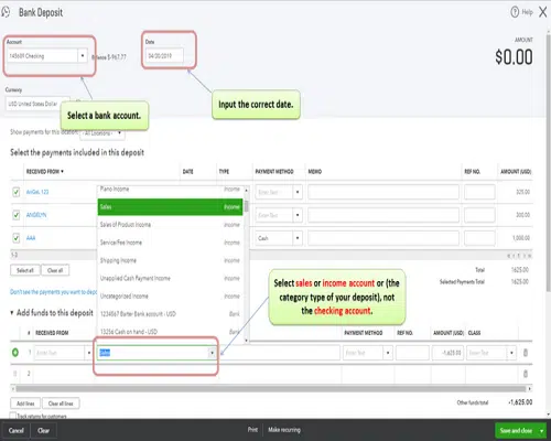 Clear undeposited funds in QuickBooks Online