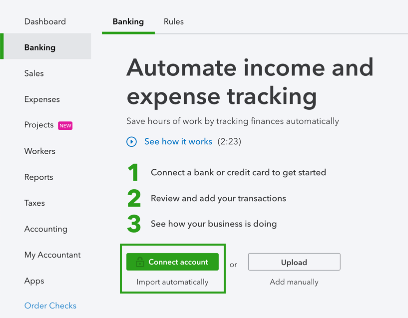 Connect Credit Card Accounts to QuickBooks Online